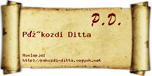 Pákozdi Ditta névjegykártya
